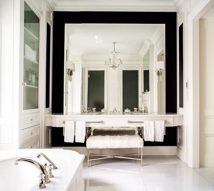 master-bath-full-wall-mirror-floating-washstand-towel-bar, Kitchen Renovation, Bathroom Renovation, House Renovation Auckland