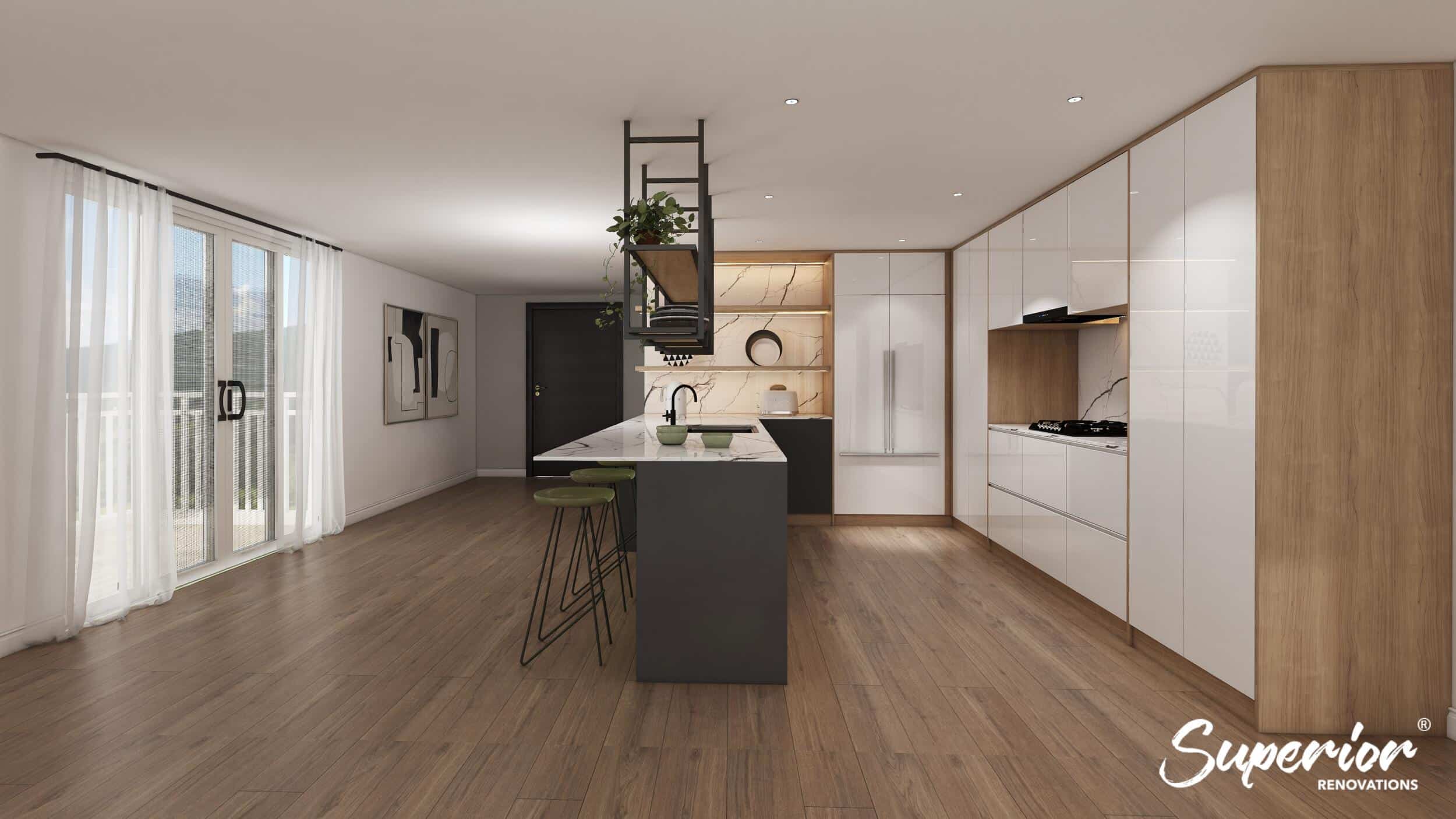 3D-view-01, Kitchen Renovation, Bathroom Renovation, House Renovation Auckland