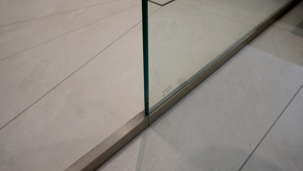 Close up of tiled shower